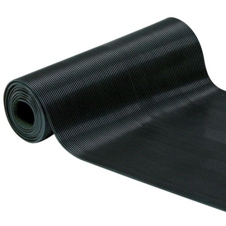 TAPIS FINES STRIES NOIR EP3MM 1X10M