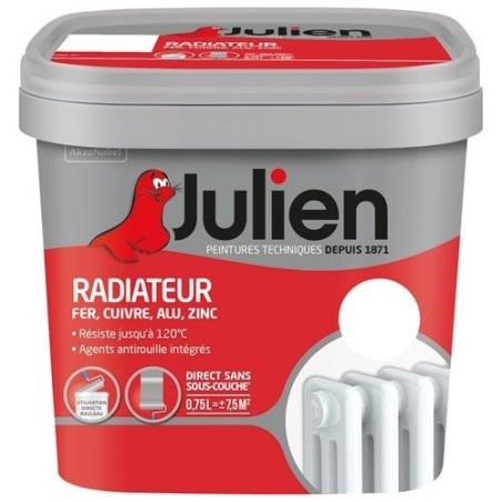 Peinture radiateur phase aqueuse brillant 0.75l blanc