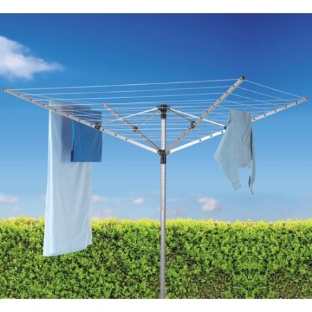 Séchoir extérieur 4 bras + housse JERSEY PLUS 50m alu mât Ø 4cm (EM.099 *