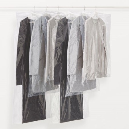Housse vêtements - anti-mites - taille S et L - transparente - lot de 6 ass