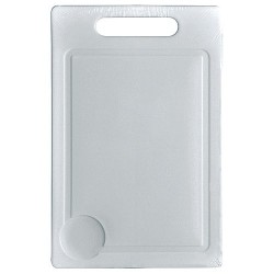 Planche à découper 29 x 19 cm - plastique - blanc