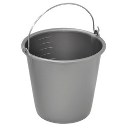 Seau ménage 12l anse métal silver