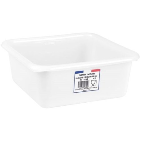 Cuvette carrée 24cm 3.5l blanc alimentaire