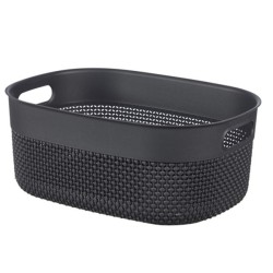 Panier à linge M 38 x 28.5 x h15 cm Gris foncé - Filo