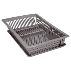Egouttoir à vaisselle + plateau - 48x35,5 cm - gris