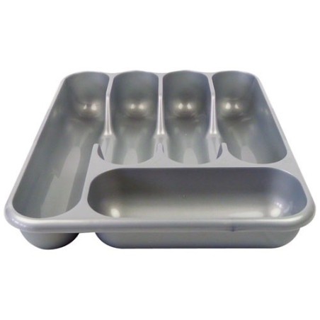 Range couverts 5 cases coloris gris
