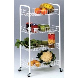 Resserre légume 4corbeilles fixes blanc 38x26x86cm 1111