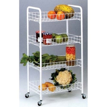 Resserre légume 4corbeilles fixes blanc 38x26x86cm 1111