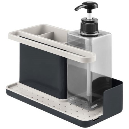 Panier organisateur ustensiles coin évier + distributeur savon