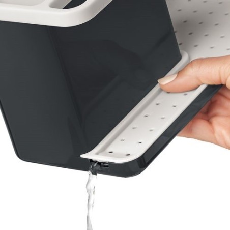 Panier organisateur ustensiles coin évier + distributeur savon