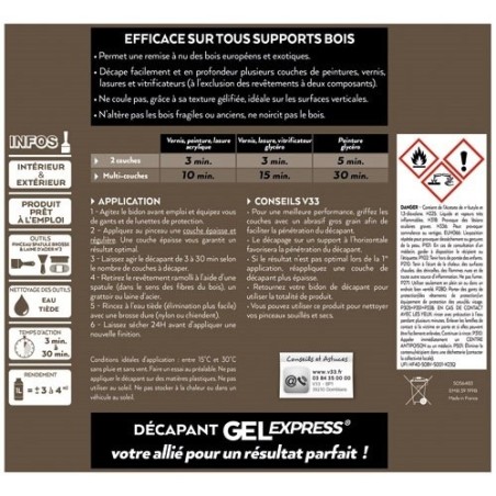 Décapant Gel Express - Spécial Bois - Bouteille 0.5 L