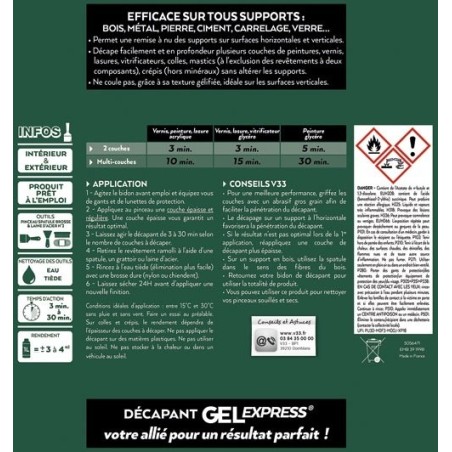 Décapant Gel Express - Multi-supports - Bouteille 0.5 L