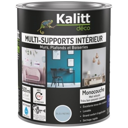 Peinture multi-supports 0,5 L Acrylique Mat - Bleu Rétro