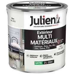 Peinture 2 L Extérieur Multi-matériaux - Blanc RAL9003