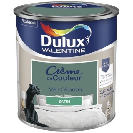 Peinture 0.5 L Crème de Couleur Satin - Vert Céladon