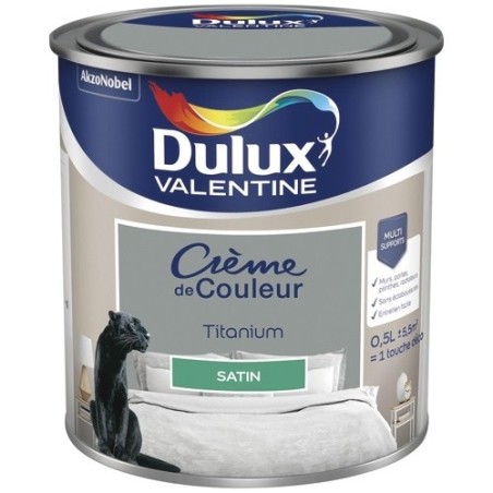Peinture 0.5 L Crème de Couleur Satin - Titanium