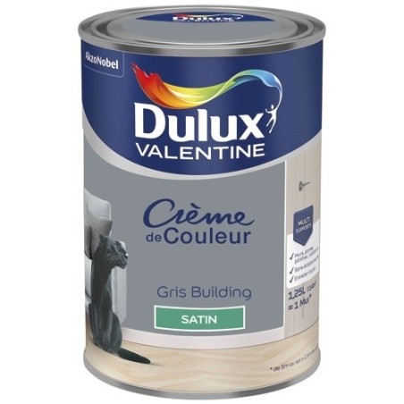 Peinture 1.25 L Crème de Couleur Satin - Gris Building