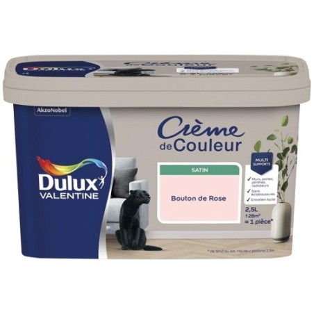 Peinture 2.5 L Crème de Couleur Satin - Bouton de Rose