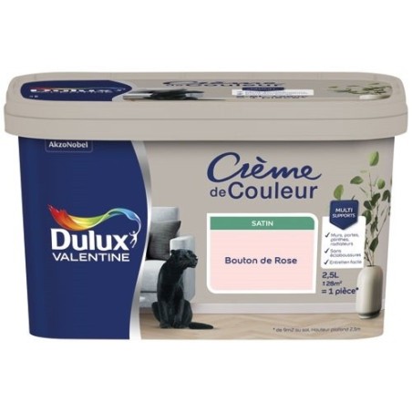 Peinture 2.5 L Crème de Couleur Satin - Bouton de Rose