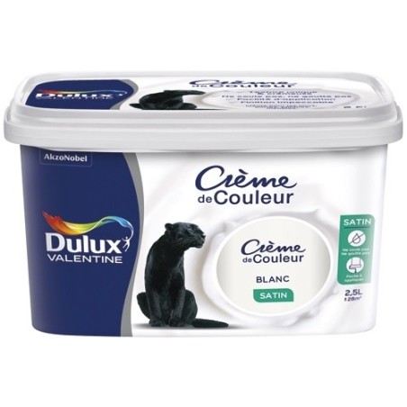 Peinture 2.5 L Crème de Couleur Satin - Blanc