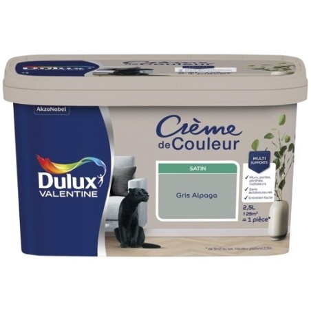 Peinture 2.5 L Crème de Couleur Satin - Gris Alpaga