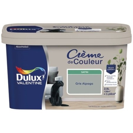 Peinture 2.5 L Crème de Couleur Satin - Gris Alpaga