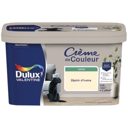 Peinture 2.5 L Crème de Couleur Satin - Zéphir d'Ivoire