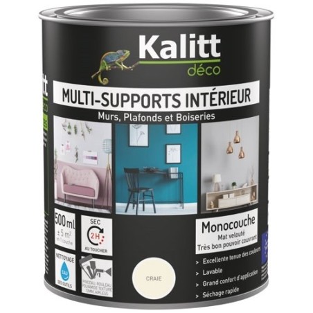 Peinture multi-supports 0,5 L Acrylique Mat - Craie