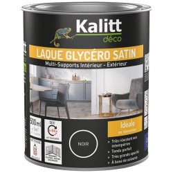 Laque glycéro Satin Multi-supports 0.5 L - Noir