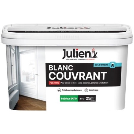 Peinture blanc couvrant intérieur satin 2.5 L