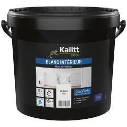 Peinture murs et plafonds bicouche mat 10 L blanc