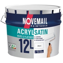 Peinture murs et plafonds bicouche blanc satin 12 L