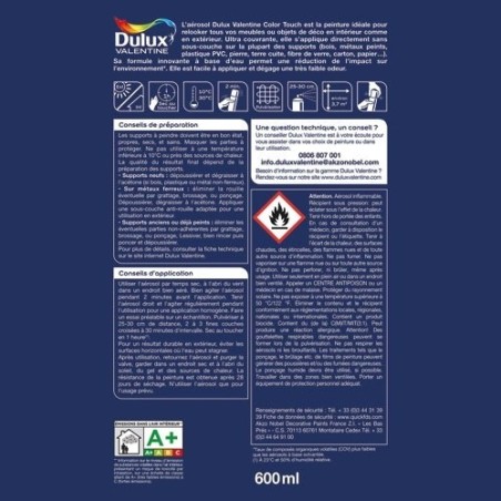 Bombe peinture 600 ml Color Touch Mat - Noir