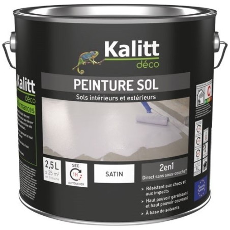 Peinture sol 2 en 1 Satin 2.5 L - Gris Argenté
