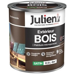 Peinture microporeuse 0,5 L Extérieur Bois Satin - Brun Normandie