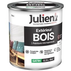 Peinture microporeuse 0,5 L Extérieur Bois Satin - Blanc