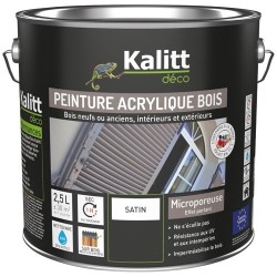 Peinture microporeuse 2,5 L Extérieur Bois Satin - Blanc