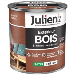 Peinture microporeuse 0,5 L Extérieur Bois Satin - Brun Cuivre RAL8004