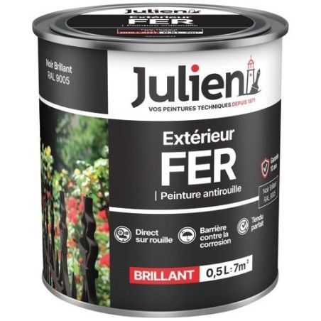 Peinture fer antirouille 0,5 L Brillant - Noir