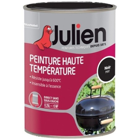 Peinture haute température 0,25 L Mat - Noir