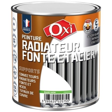 Peinture radiateur fonte et acier 0.5 L Satin - Blanc
