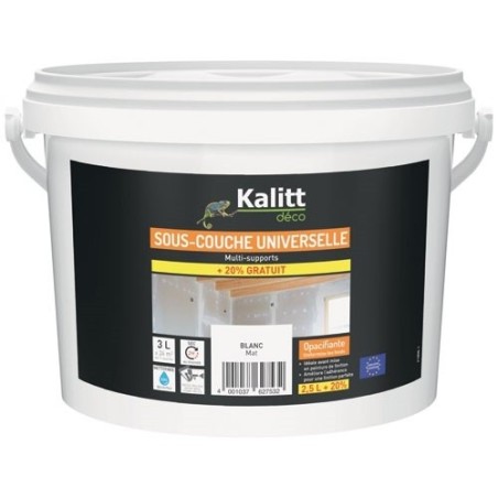 Peinture sous-couche universelle 2.5 L + 0.5 L offert Mat - Blanc