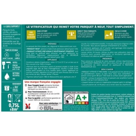 Vitrificateur Direct Rénovation 0,75 L Mat - Incolore