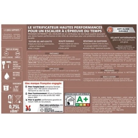 Vitrificateur Passages Extrêmes / Gel escaliers 0,75 L Satin - Incolore