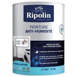Peinture anti-humidité 0,75 L Satin - Blanc