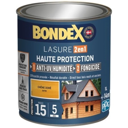 lasure 2en1 ind 15 / 5ans 1 L chêne doré