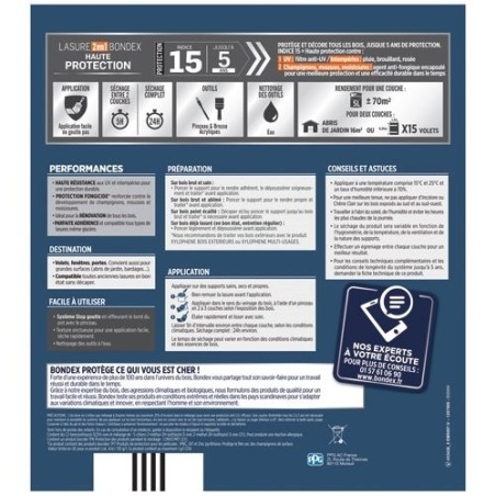 lasure 2en1 ind 15 / 5 ans 5 L chêne clair