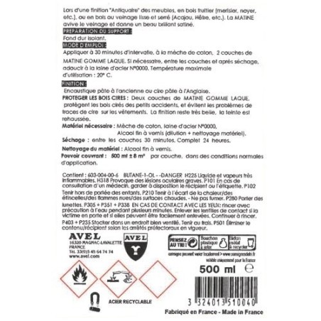Matine gomme laque 500ml Louis XIII