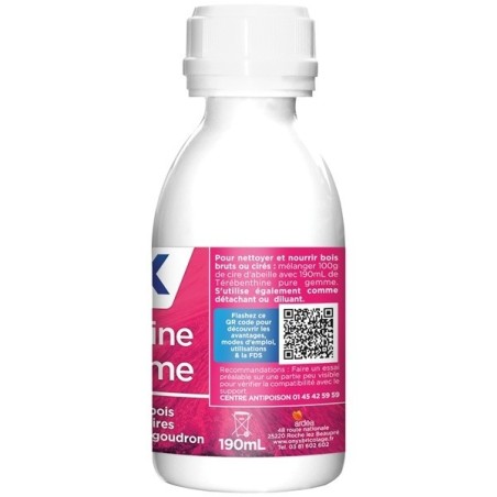 Térébenthine pure gemme 190 ml