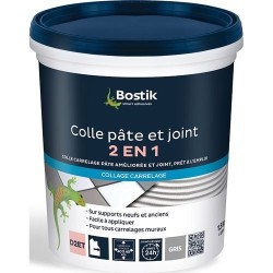 Colle et joint carrelage 2en1 - prêt à l'emploi - gris - 1,5 Kg
